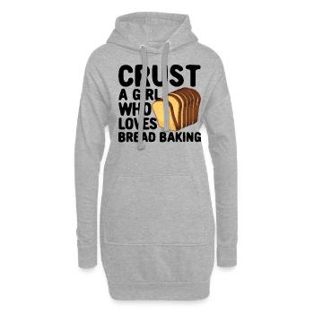 Lustiger Brotbacken-Bäcker - Hoodie-Kleid - Grau meliert - Vorne