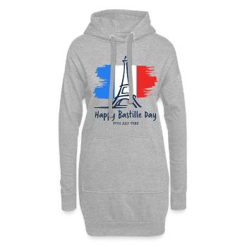 Ich Liebe Paris Eiffelturm Andenken Frankreich - Hoodie-Kleid - Grau meliert - Vorne