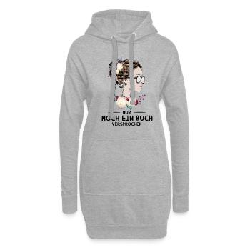 Nur Noch Ein Buch Versprochen - Hoodie-Kleid - Grau meliert - Vorne