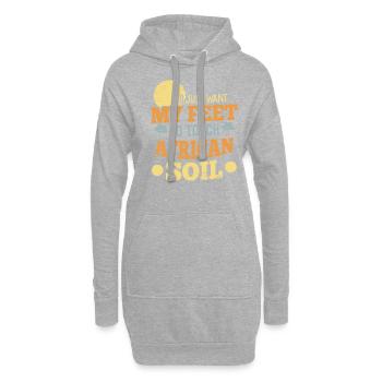 I Just Want My Feet To Touch African Soil - Hoodie-Kleid - Grau meliert - Vorne