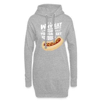délicieux hot-dog à la moutarde dans un petit pain - Sweat-shirt à capuche long Femme - gris chiné - Devant