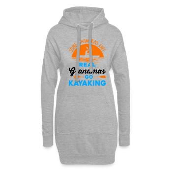 Some Grandmas Knit Real Grandmas Go Kayaking Rower - Hoodie-Kleid - Grau meliert - Vorne