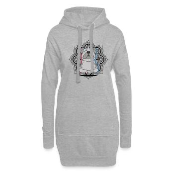Yoga Pug Dogs Mandala Lotus Flower Meditation Pug - Hoodie Dress - heather grey - Front