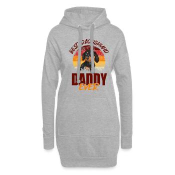 Bester Dackel-Daddy aller Zeiten - Hoodie-Kleid - Grau meliert - Vorne