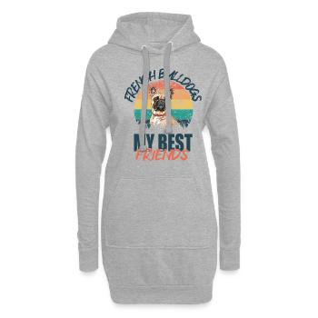 Beau design pour un amoureux des chiens - Sweat-shirt à capuche long Femme - gris chiné - Devant