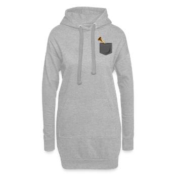 Trumpet Player Pocket - Hoodie-Kleid - Grau meliert - Vorne