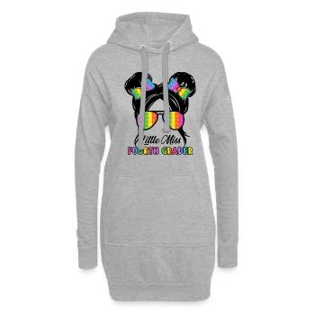Little Miss 4. Klasse Schulmädchen vierte Klasse - Hoodie-Kleid - Grau meliert - Vorne
