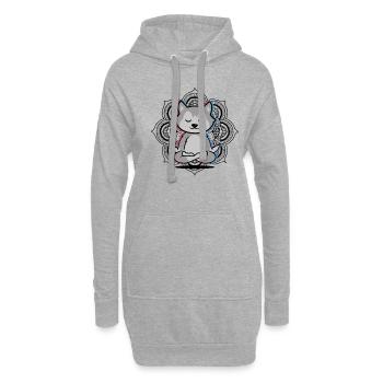 Yoga Husky Chiens Mandala Lotus Flower Méditation - Sweat-shirt à capuche long Femme - gris chiné - Devant