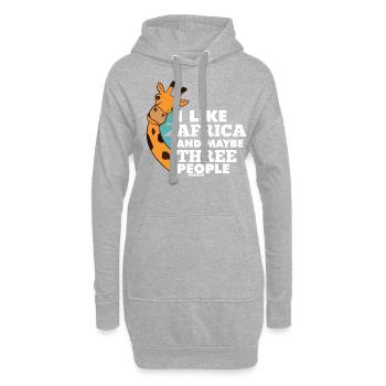 I Like Africa And Maybe Three People - Hoodie-Kleid - Grau meliert - Vorne