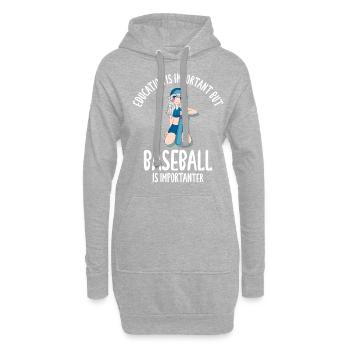 Education Is Important But Baseball - Hoodie-Kleid - Grau meliert - Vorne