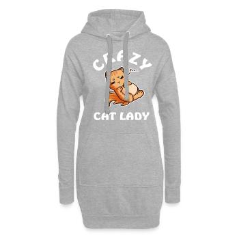 Crazy Cat Lady - Sweat-shirt à capuche long Femme - gris chiné - Devant