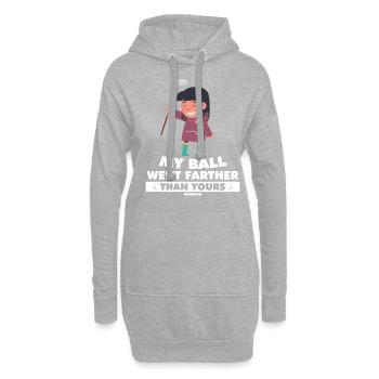 Mädchen spielt Golf Golferin Golfball Spruch - Hoodie-Kleid - Grau meliert - Vorne