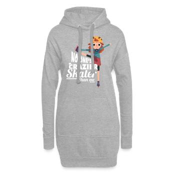 Personne n’est plus fou que moi - Sweat-shirt à capuche long Femme - gris chiné - Devant