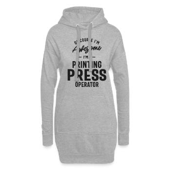 Großartig, ich bin Druckmaschinenführer - Hoodie-Kleid - Grau meliert - Vorne
