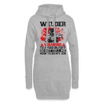 Welder Welding Vintage Welder - Hoodie-Kleid - Grau meliert - Vorne