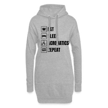 Eat Sleep Acrobatics Repeat Acrobat Gymnastics Gym - Hoodie-Kleid - Grau meliert - Vorne