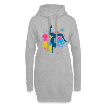 Retro Graphic Gymnast Gymnastics Acrobat Acrobatic - Hoodie-Kleid - Grau meliert - Vorne