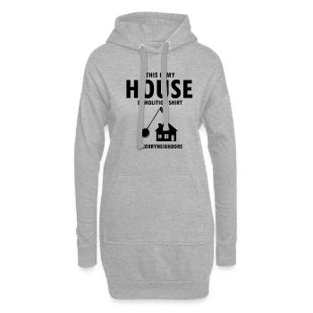 Démolition et rénovation de maisons - Sweat-shirt à capuche long Femme - gris chiné - Devant