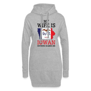 Nichts macht mir Angst Iowan Frau Iowa - Hoodie-Kleid - Grau meliert - Vorne