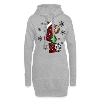 Noël Ho ho ho Vacances - Sweat-shirt à capuche long Femme - gris chiné - Devant