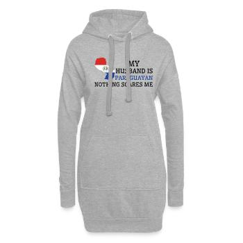 Rien ne me fait peur mari paraguayen - Sweat-shirt à capuche long Femme - gris chiné - Devant