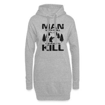Conception de coyote pour les réacteurs de coyote - Sweat-shirt à capuche long Femme - gris chiné - Devant