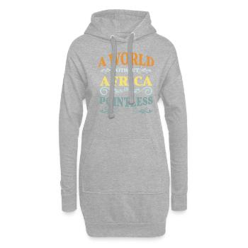 Un monde sans Afrique n’a pas de sens - Sweat-shirt à capuche long Femme - gris chiné - Devant