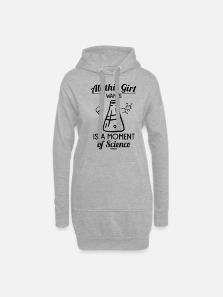 Frau Wissenschaft Labor Chemie - Hoodie-Kleid - Grau meliert