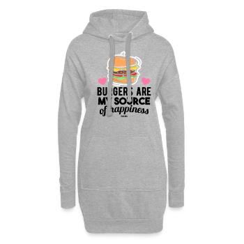 Hamburg fast-food grill délicieux - Sweat-shirt à capuche long Femme - gris chiné - Devant