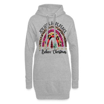 Joie Amour Espoir Paix Croire Noël - Sweat-shirt à capuche long Femme - gris chiné - Devant
