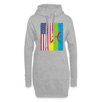kabyle amazigh flag berber, africa kabyle - Hoodie-Kleid - Grau meliert - Vorne