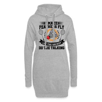 I Make Feathers Fly Let The Racket Do The Talking - Hoodie-Kleid - Grau meliert - Vorne