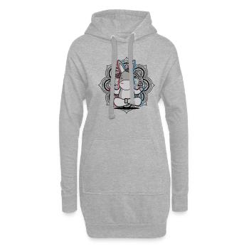 Yoga Esel Mandala Lotusblume Meditation Esel - Hoodie-Kleid - Grau meliert - Vorne
