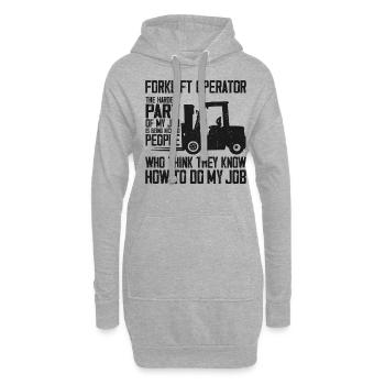 Certified Forklift Truck Operator - Hoodie-Kleid - Grau meliert - Vorne