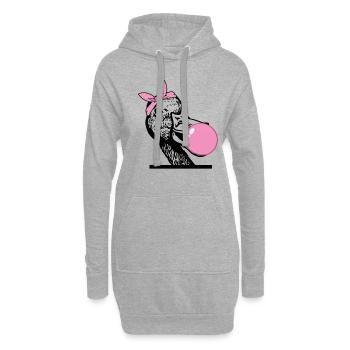 Canard mâche de la gomme - Sweat-shirt à capuche long Femme - gris chiné - Devant