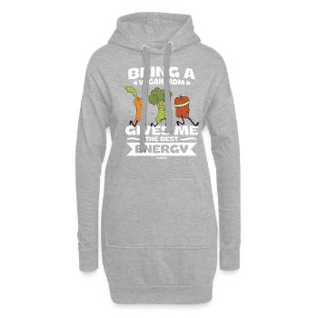Carotte Paprika Brocoli Mama végétalien - Sweat-shirt à capuche long Femme - gris chiné - Devant