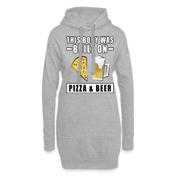 Ce corps a été construit sur la bière à pizza - Sweat-shirt à capuche long Femme - gris chiné - Devant