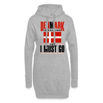 Danemark Drapeau Le Danemark appelle - Sweat-shirt à capuche long Femme - gris chiné - Devant