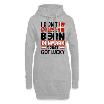 Danemark Drapeau Je viens d’avoir de la chance - Sweat-shirt à capuche long Femme - gris chiné - Devant