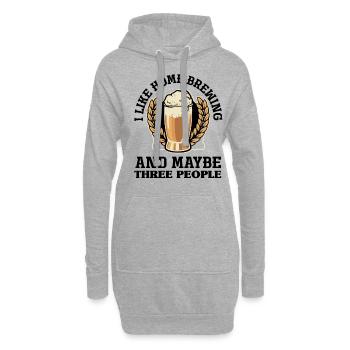 I Like Homebrewing And Maybe Three People Homebrew - Hoodie-Kleid - Grau meliert - Vorne