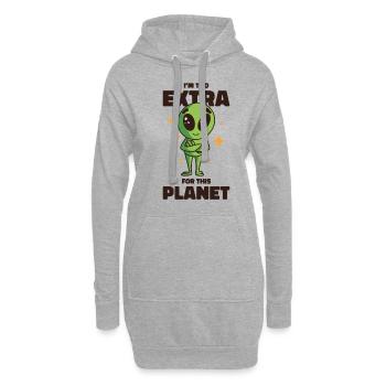 Weltraum Alien Extrovertiert Außerirdische Wesen - Hoodie-Kleid - Grau meliert - Vorne