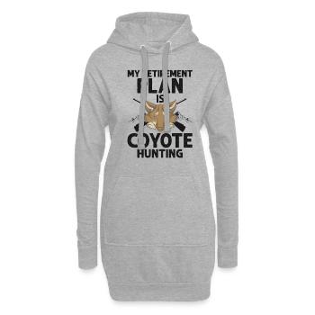 Kojoten Design für Kojotentöter - Hoodie-Kleid - Grau meliert - Vorne
