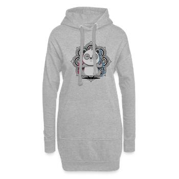 Yoga Panda - Hoodie-Kleid - Grau meliert - Vorne