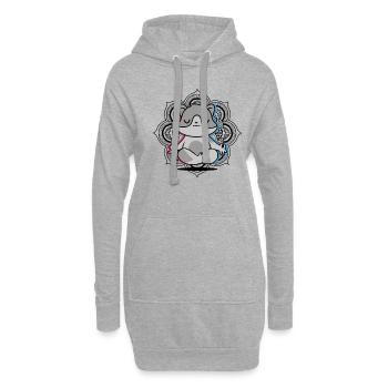 Yoga Hamster - Sweat-shirt à capuche long Femme - gris chiné - Devant