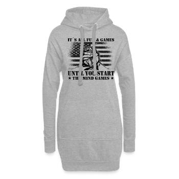 Armwrestler USA-Flaggen-Handdrücken - Hoodie-Kleid - Grau meliert - Vorne