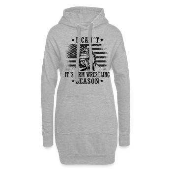Armwrestler USA-Flaggen-Handdrücken - Hoodie-Kleid - Grau meliert - Vorne