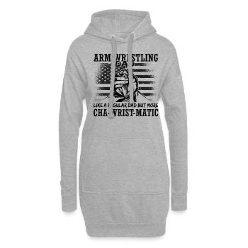 Armwrestler USA-Flaggen-Handdrücken - Hoodie-Kleid - Grau meliert - Vorne