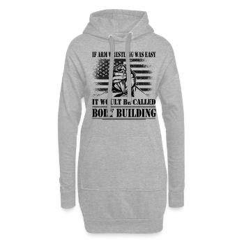 Armwrestler USA-Flaggen-Handdrücken - Hoodie-Kleid - Grau meliert - Vorne
