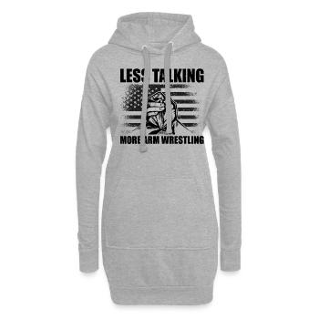 Armwrestler USA-Flaggen-Handdrücken - Hoodie-Kleid - Grau meliert - Vorne