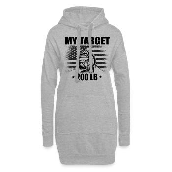 Armwrestler USA-Flaggen-Handdrücken - Hoodie-Kleid - Grau meliert - Vorne